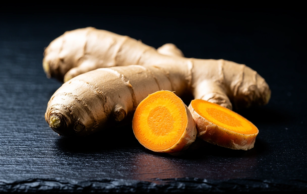 Fresh ginger and turmeric nutrients
